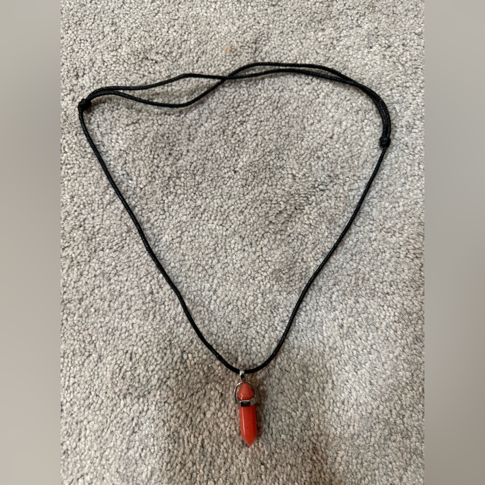 Black and Red Pendant Necklace